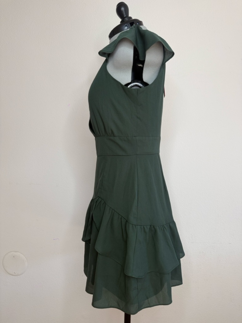 Parker Cacti Ruffle Wrap Mini Dress Flutter Sleeve Silk Blend S NWT - Picture 8 of 13